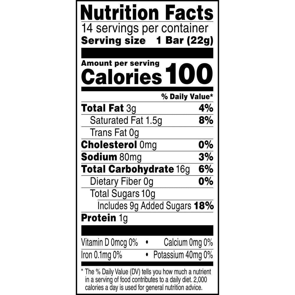 Rice Krispies Treats bar close-up highlights chocolatey finish.