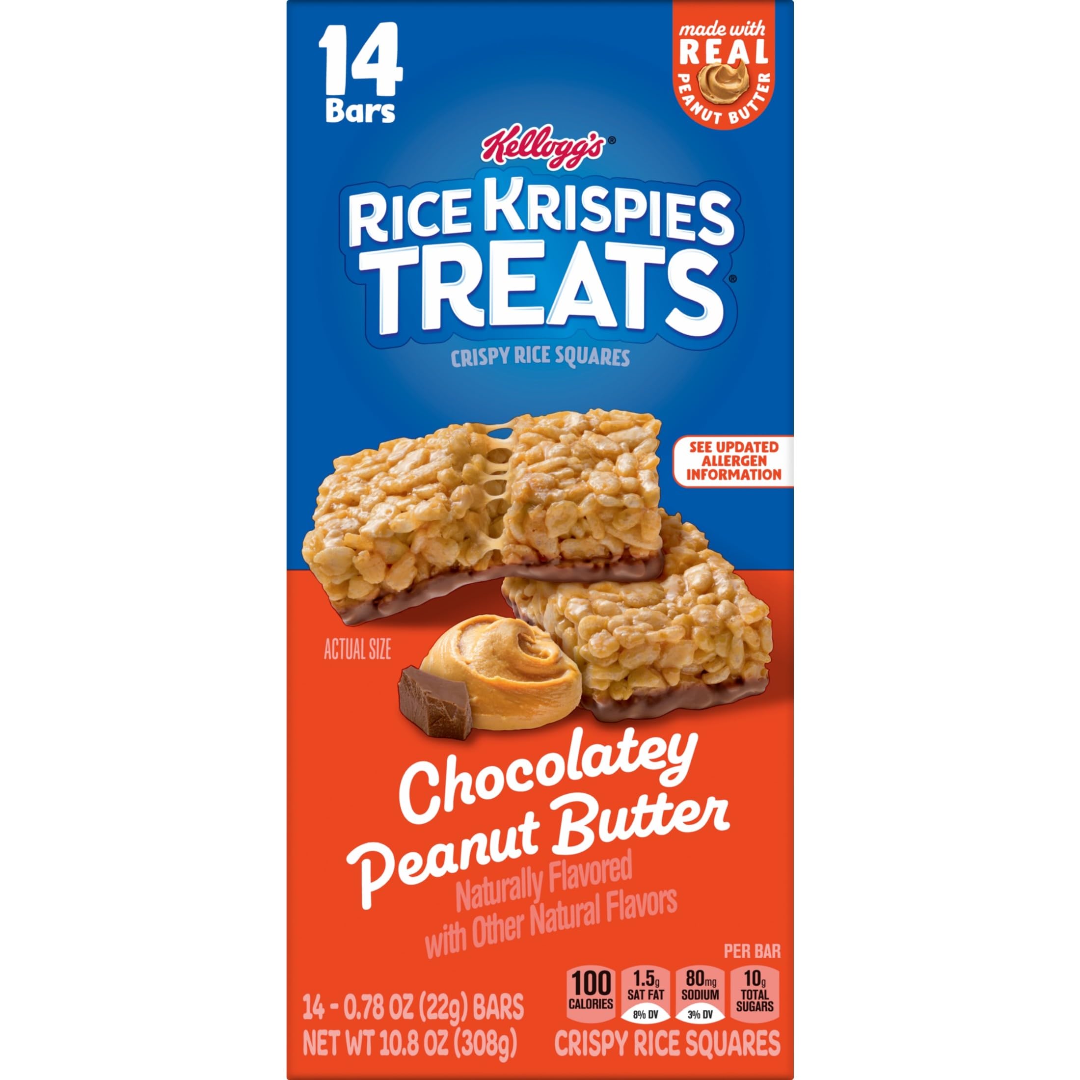 Rice Krispies Treats bar in backpack for on-the-go snacking.