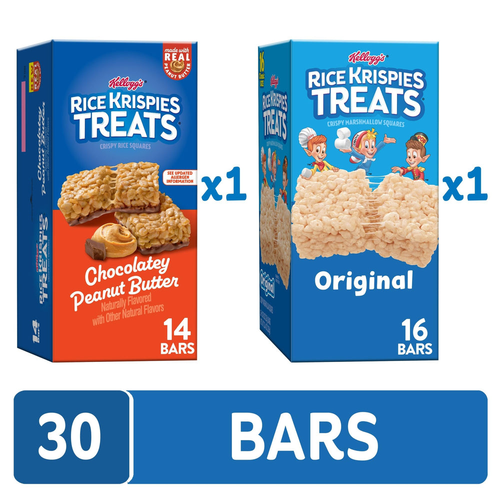 Rice Krispies Treats Chocolatey Peanut Butter Bar detail — creamy center with chocolate finish.