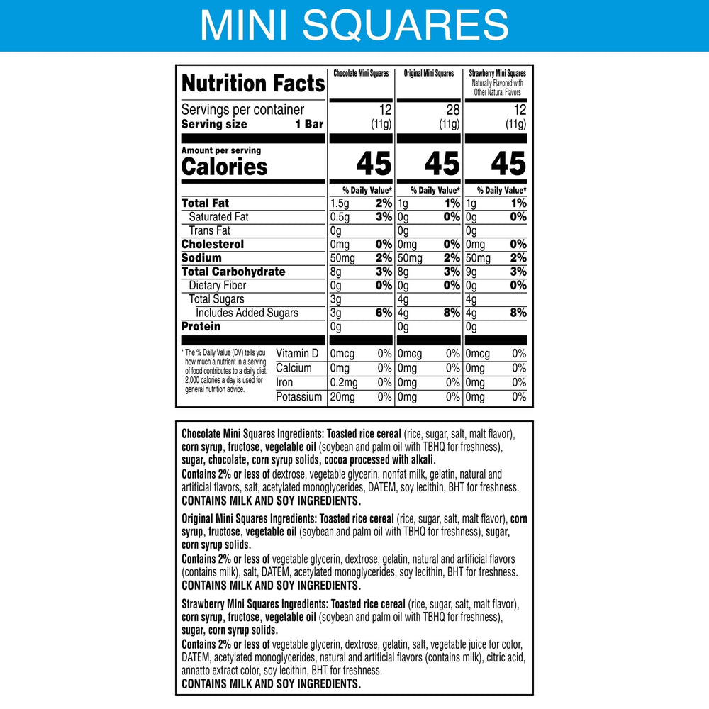 Rice Krispies Treats Original bar close-up, marshmallow center