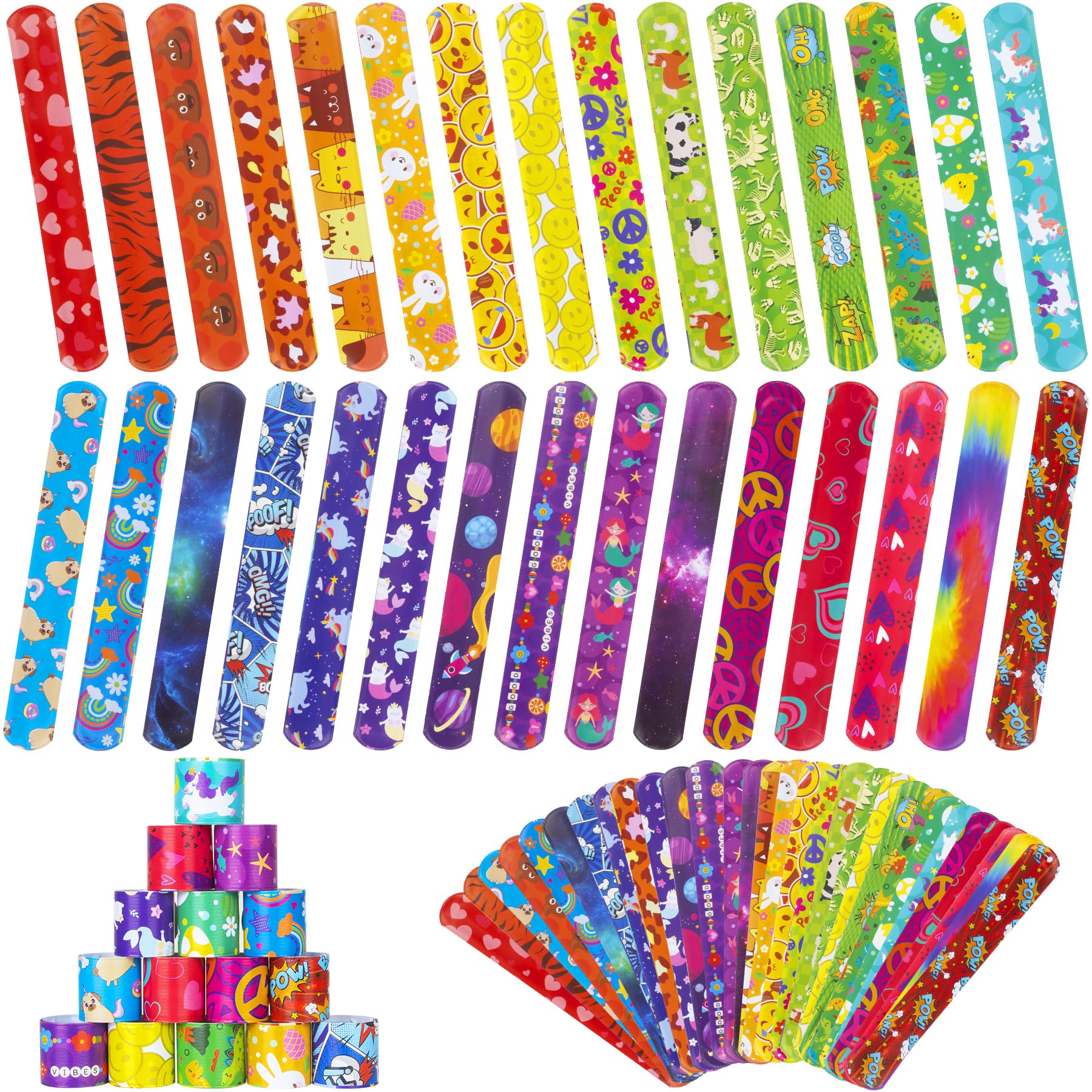 RICEDUO animals slap bracelets for party favors and celebrations.