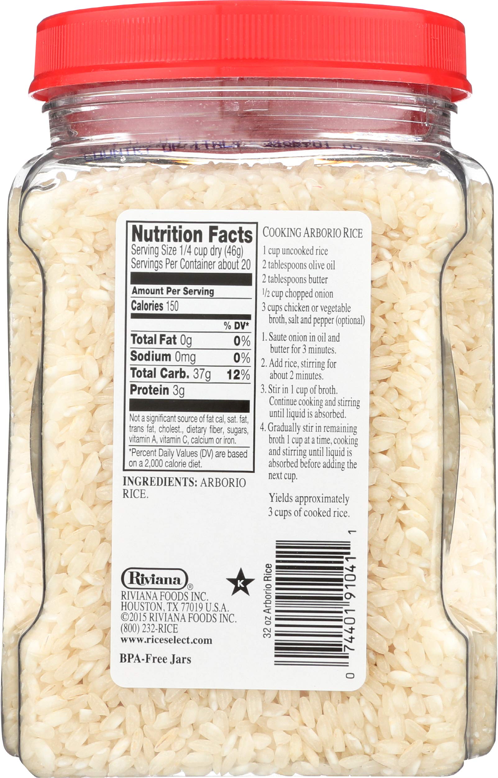 RiceSelect Arborio Rice grains close-up highlighting high starch for creamy risotto.