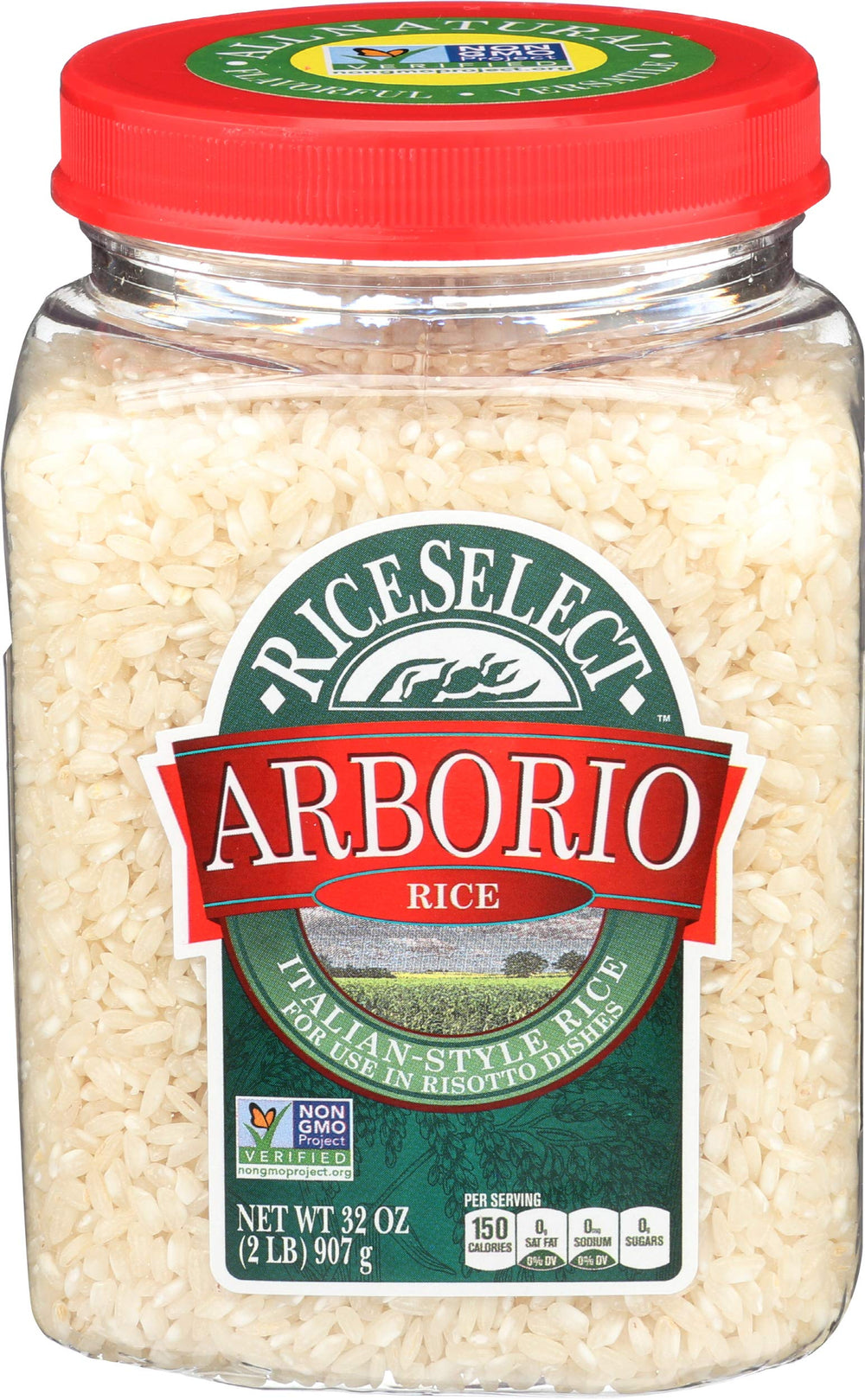 RiceSelect Arborio Rice jar showcases premium packaging for easy risotto prep.