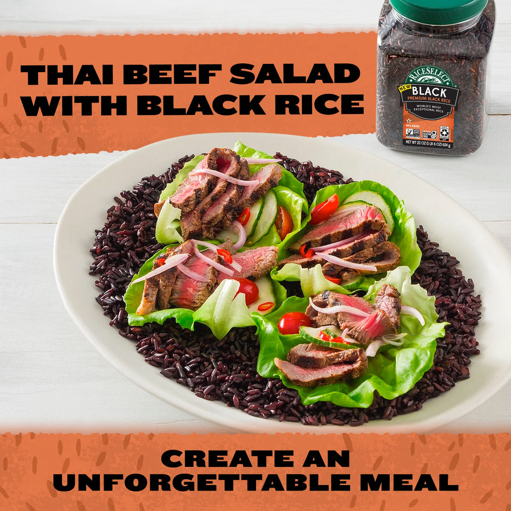 Pilaf with greens and RiceSelect Black Rice creates a vibrant, wholesome dish.