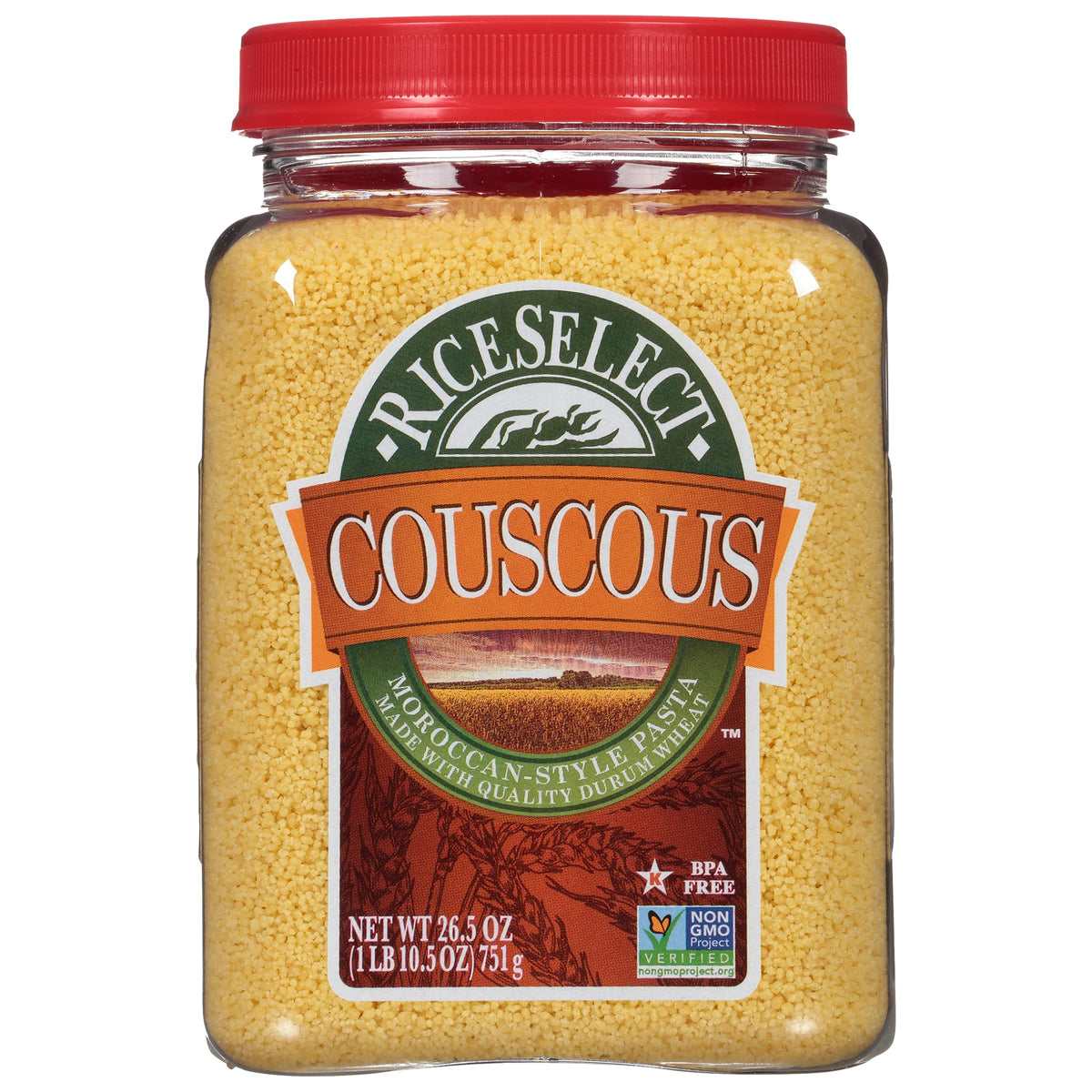 RiceSelect Moroccan style couscous jar ready to steam for light fluffy texture