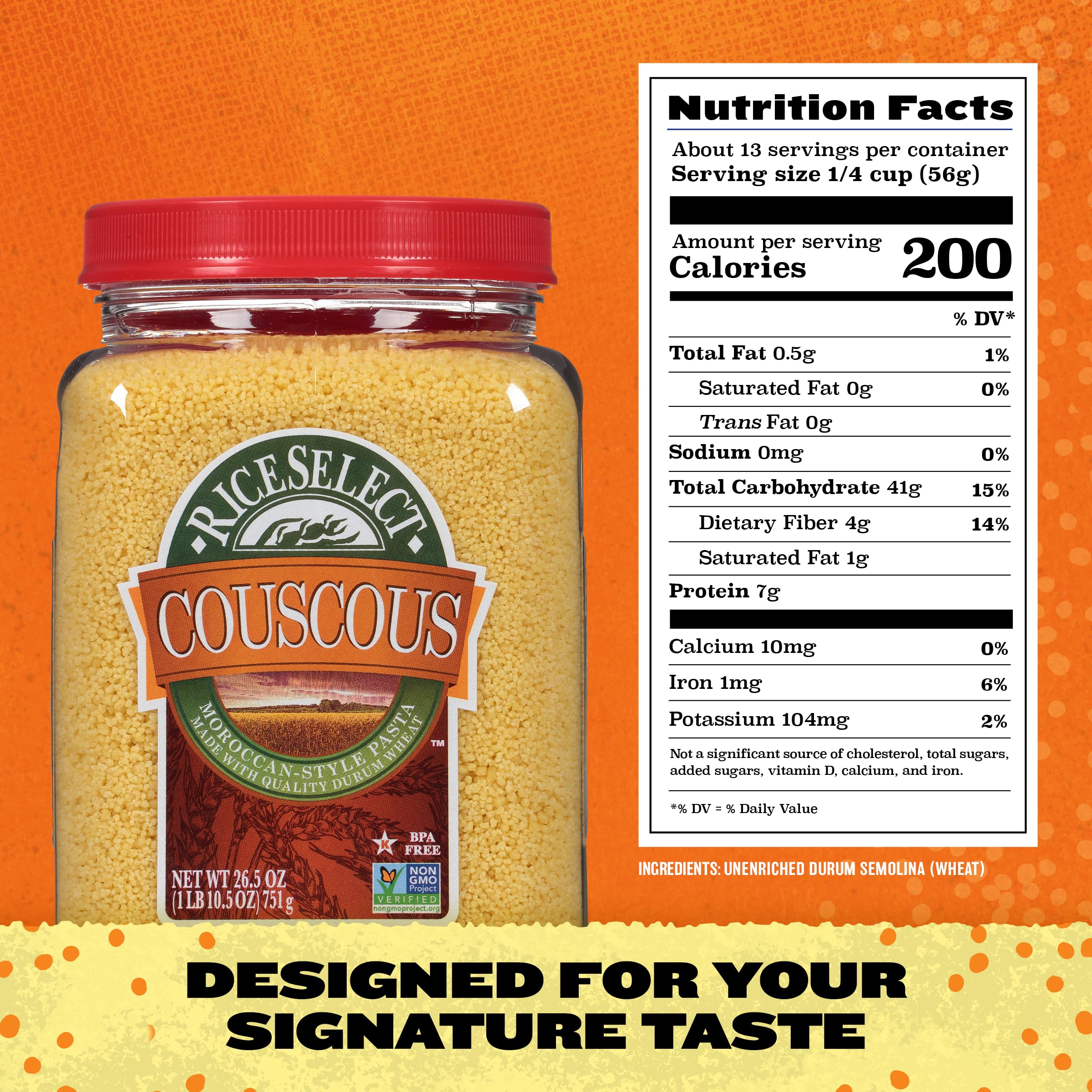 RiceSelect couscous steaming bowl suggesting quick weeknight side with flavor absorption