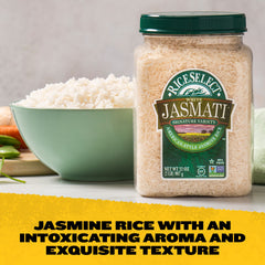 RiceSelect Jasmati steaming bowl shows inviting aroma and light texture.