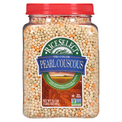 RiceSelect Tri-Color Pearl Couscous close-up shows colorful pearls and delicate texture