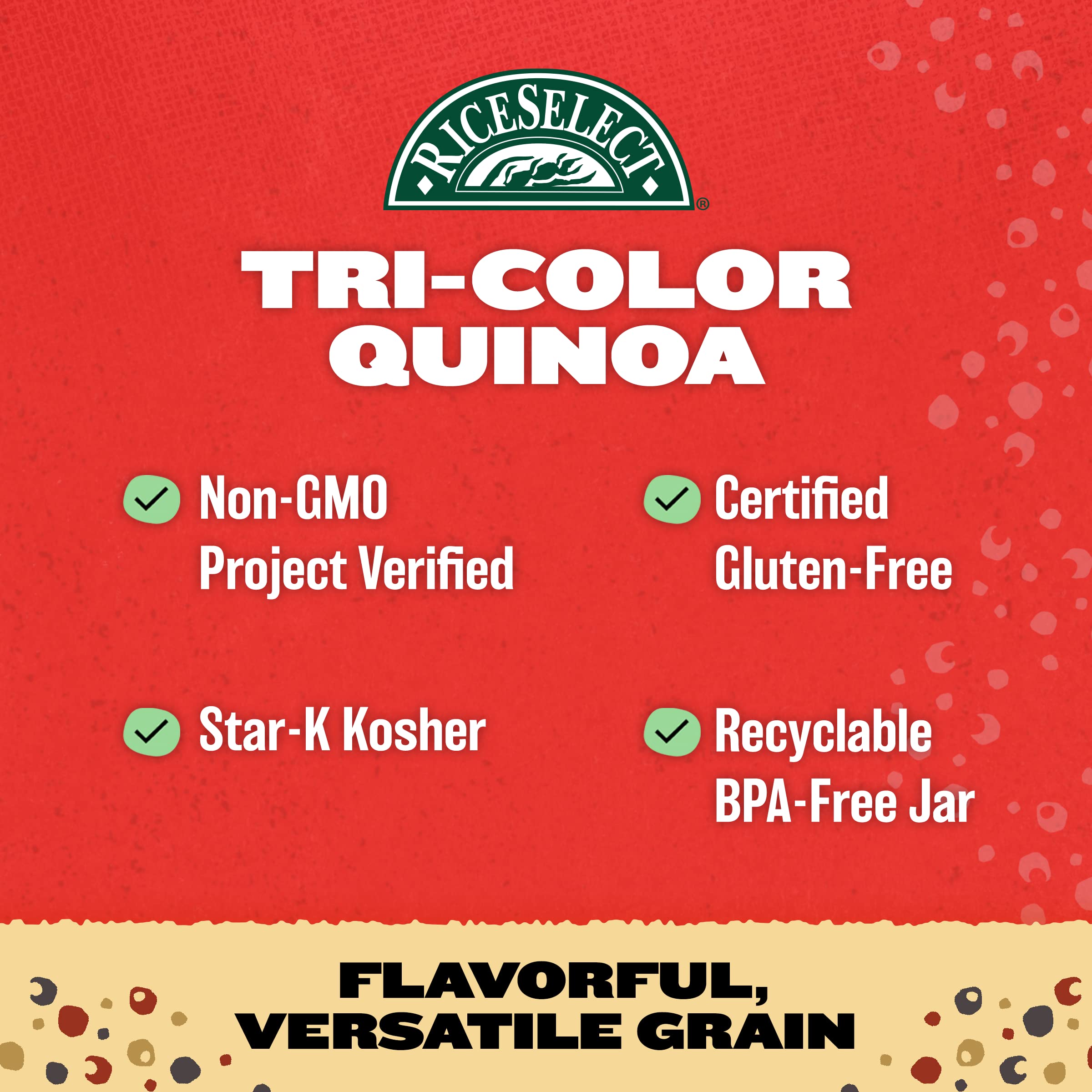 RiceSelect Tri-Color Quinoa bowl with veggies illustrates a nutritious meal base