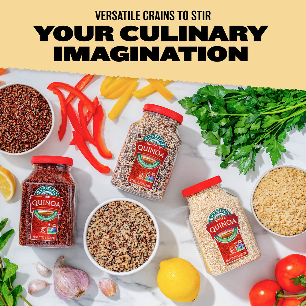 RiceSelect Tri-Color Quinoa served dish demonstrates colorful, protein-rich side option