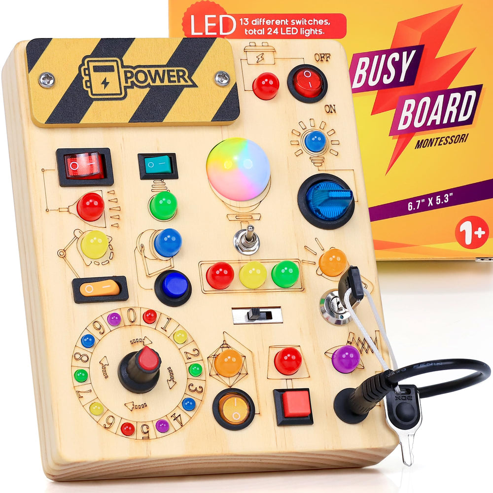 RichBoy Busy Board with 37 activities for toddlers promotes hands-on learning on the go