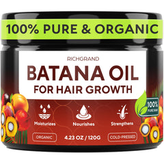 RichGRAND Batana Oil bottle pour showing pure nourishing oil for scalp care