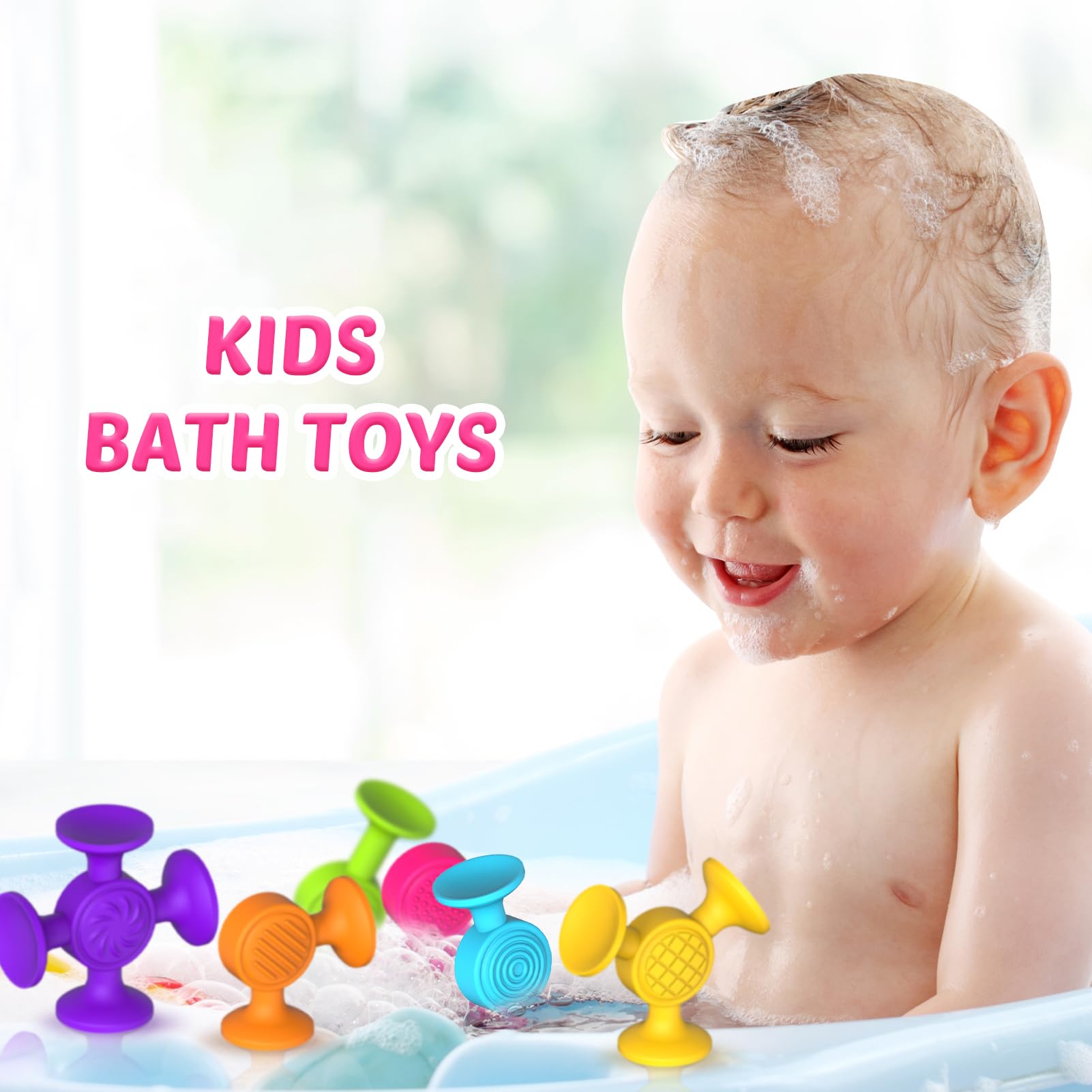 Richtim No-hole bath toys for easy cleaning and versatile shape-building