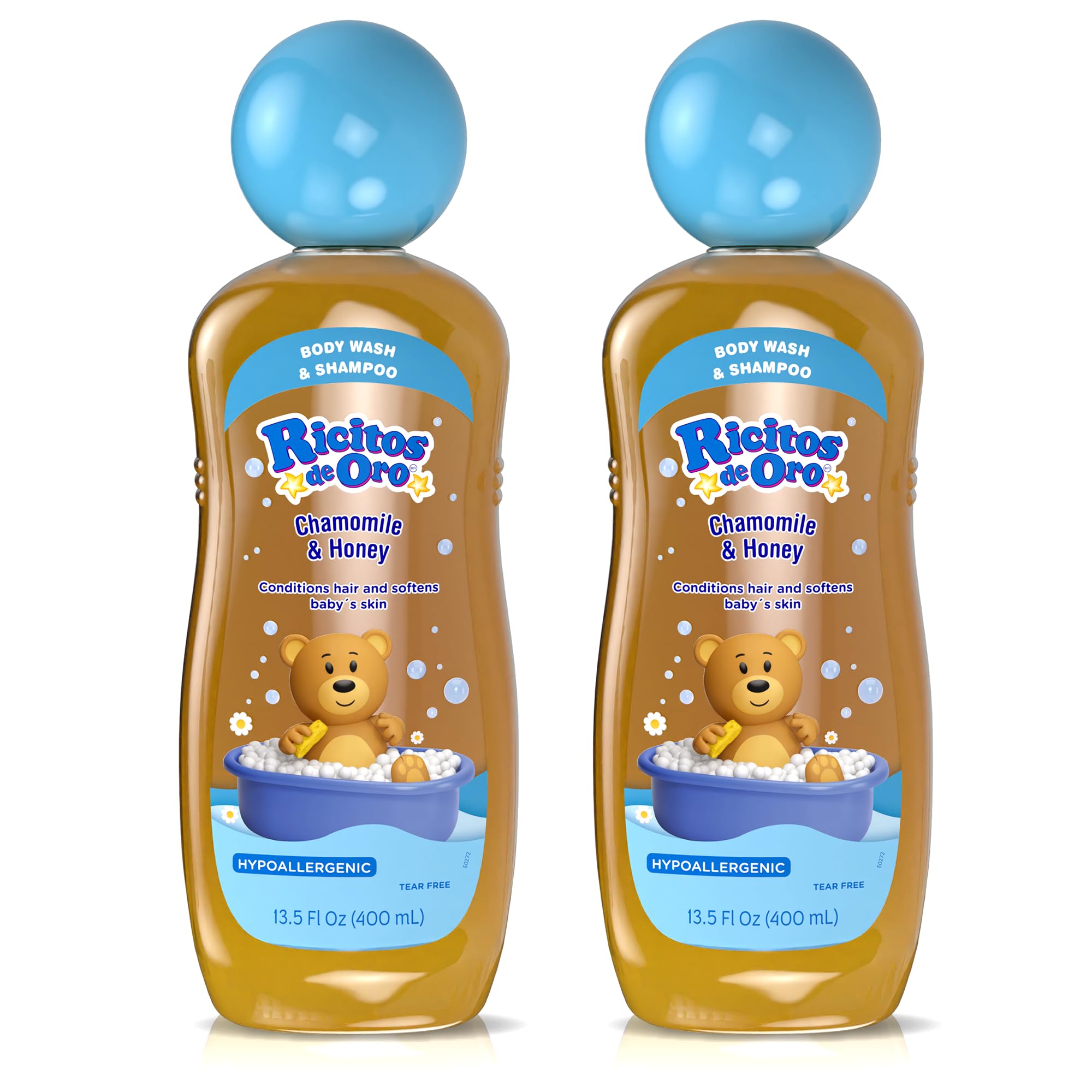 Ricitos de Oro 2-in-1 bottle with chamomile honey for gentle bath time
