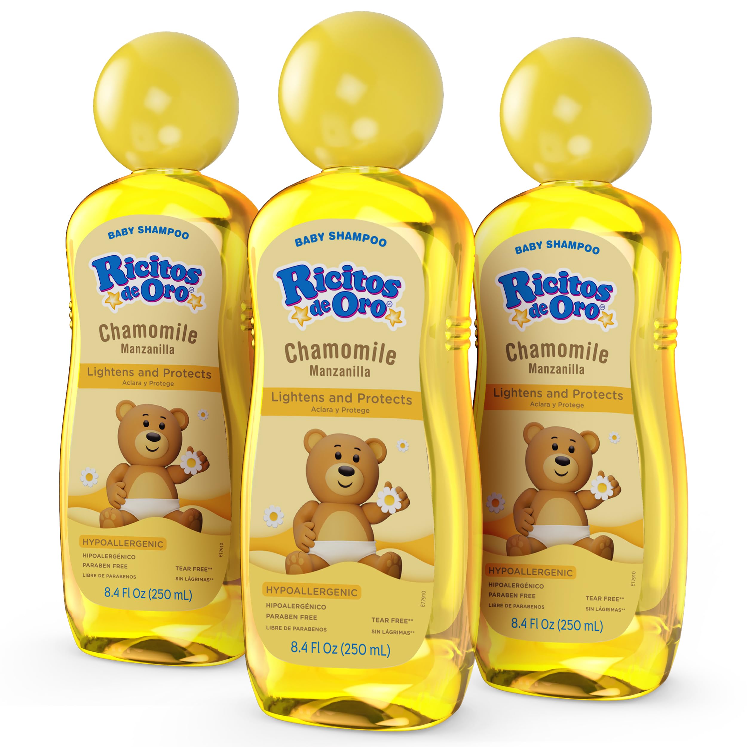 Ricitos de Oro Chamomile Baby Shampoo bottle with tear-free cleansing.