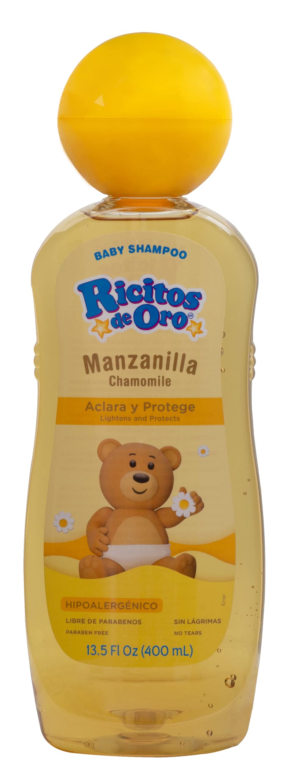 Ricitos de Oro Chamomile Shampoo demonstrates smooth cleaning for baby hair care routine