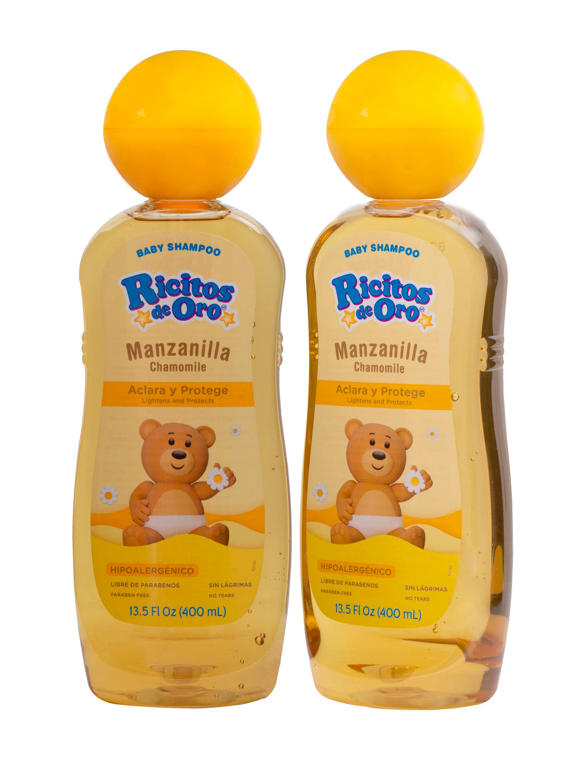 Ricitos de Oro Chamomile Shampoo bottle front showing gentle, hypoallergenic formula for delicate baby hair