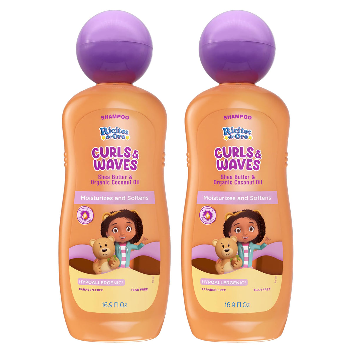 Ricitos de Oro Curls & Waves bottle pour highlights gentle curl-defining cleansing