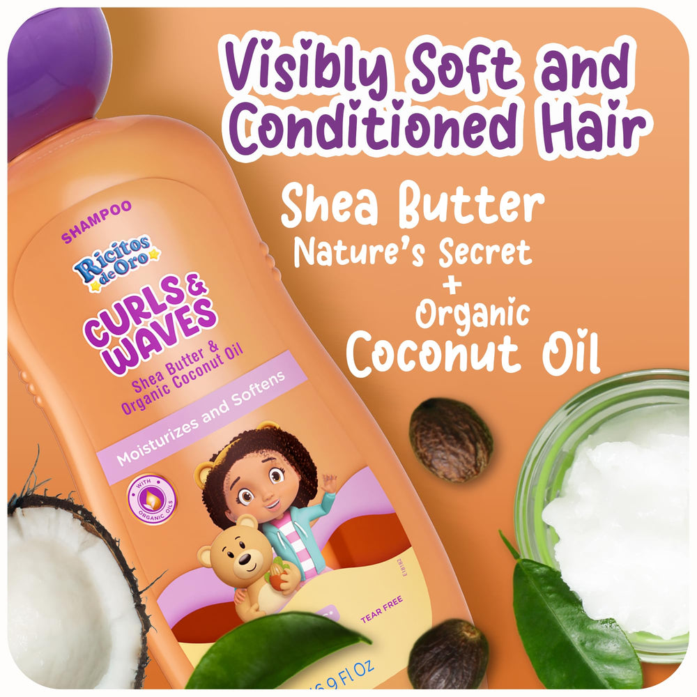 Ricitos de Oro Curls & Waves moisturizes with shea butter for smooth frizz-free hair