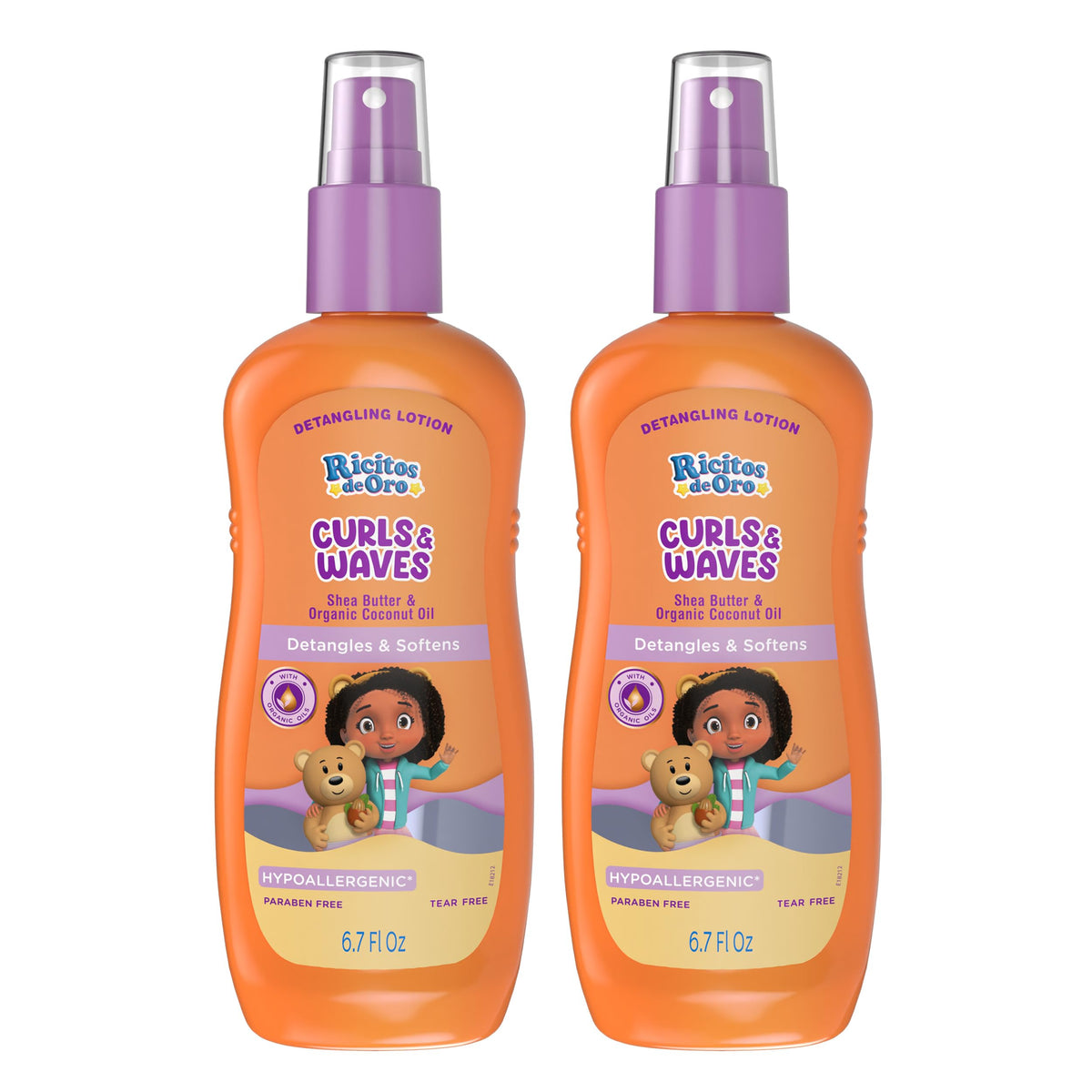 Ricitos de Oro Detangler Spray for Kids bottle with gentle detangling for curls
