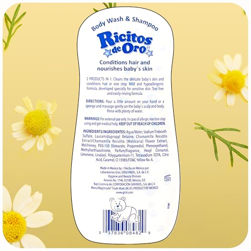 Ricitos de Oro no harsh ingredients bottle offers safe cleansing