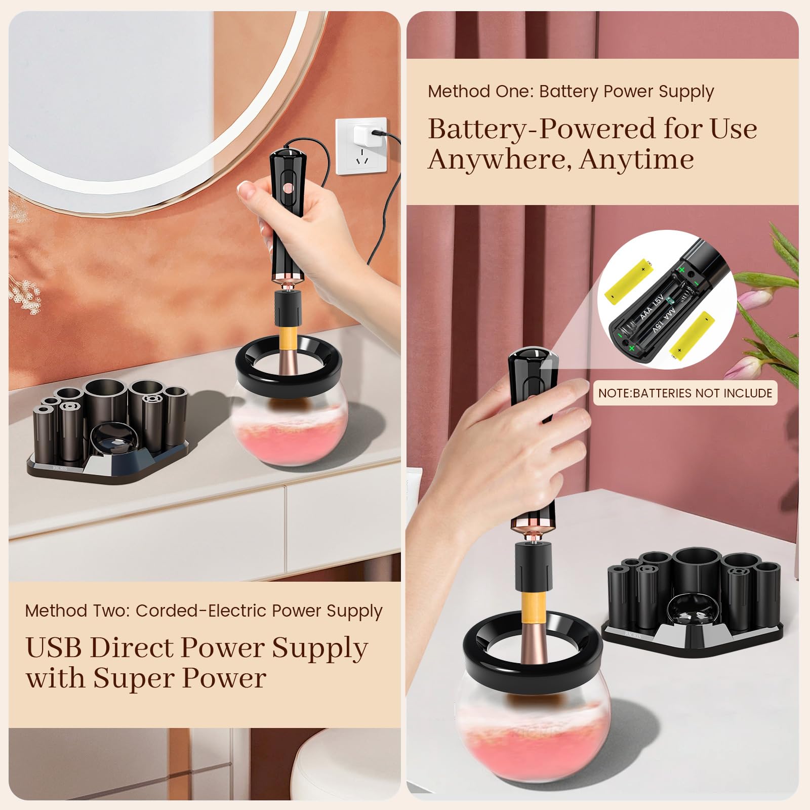RICRIS USB and battery power options for portability.