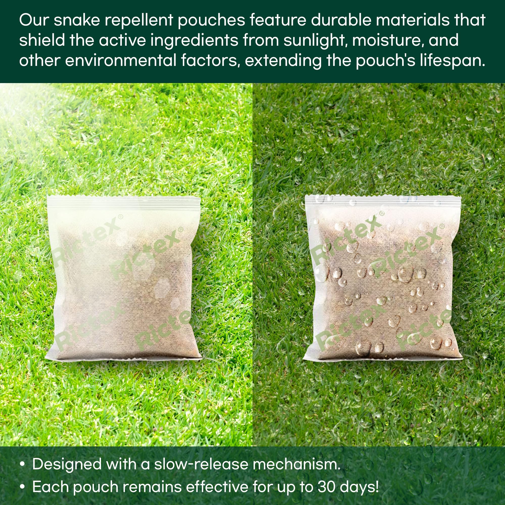 Rictex repellent near RV or truck provides portable yard defense