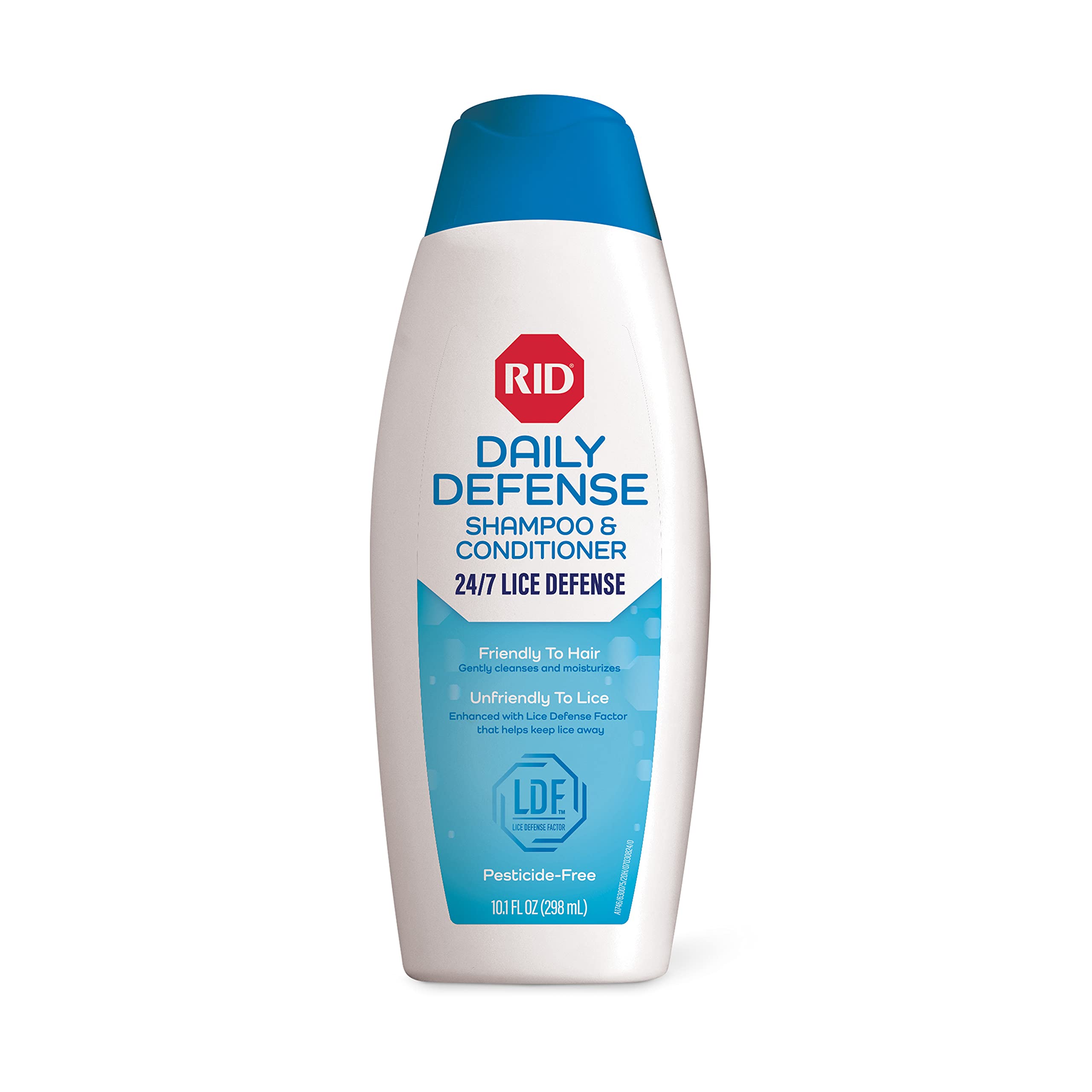 RID Daily Defense shampoo bottle shows daily lice defense for families