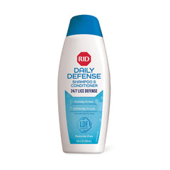 RID Daily Defense shampoo bottle shows daily lice defense for families