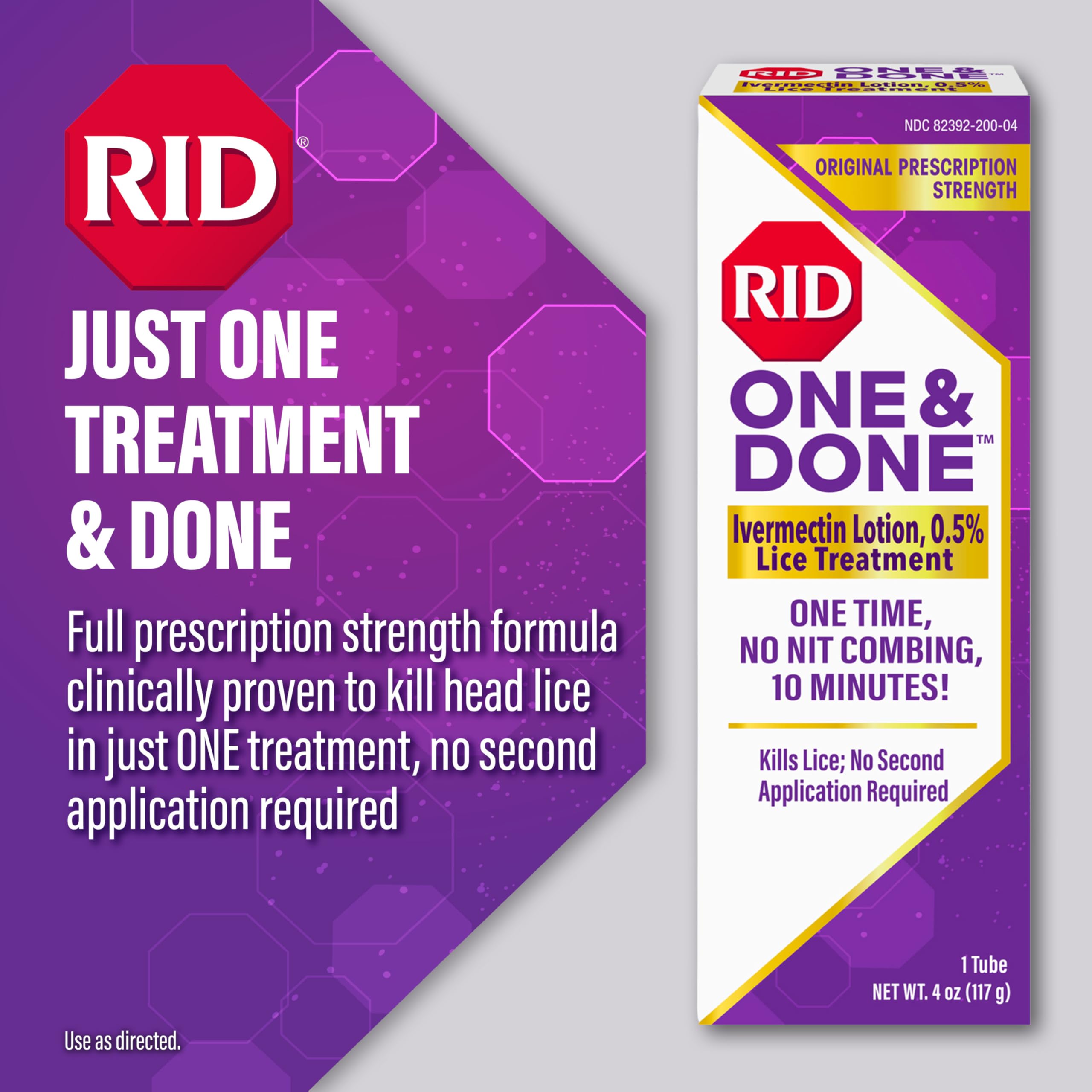 RID One and Done applying cream for lice treatment in minutes.