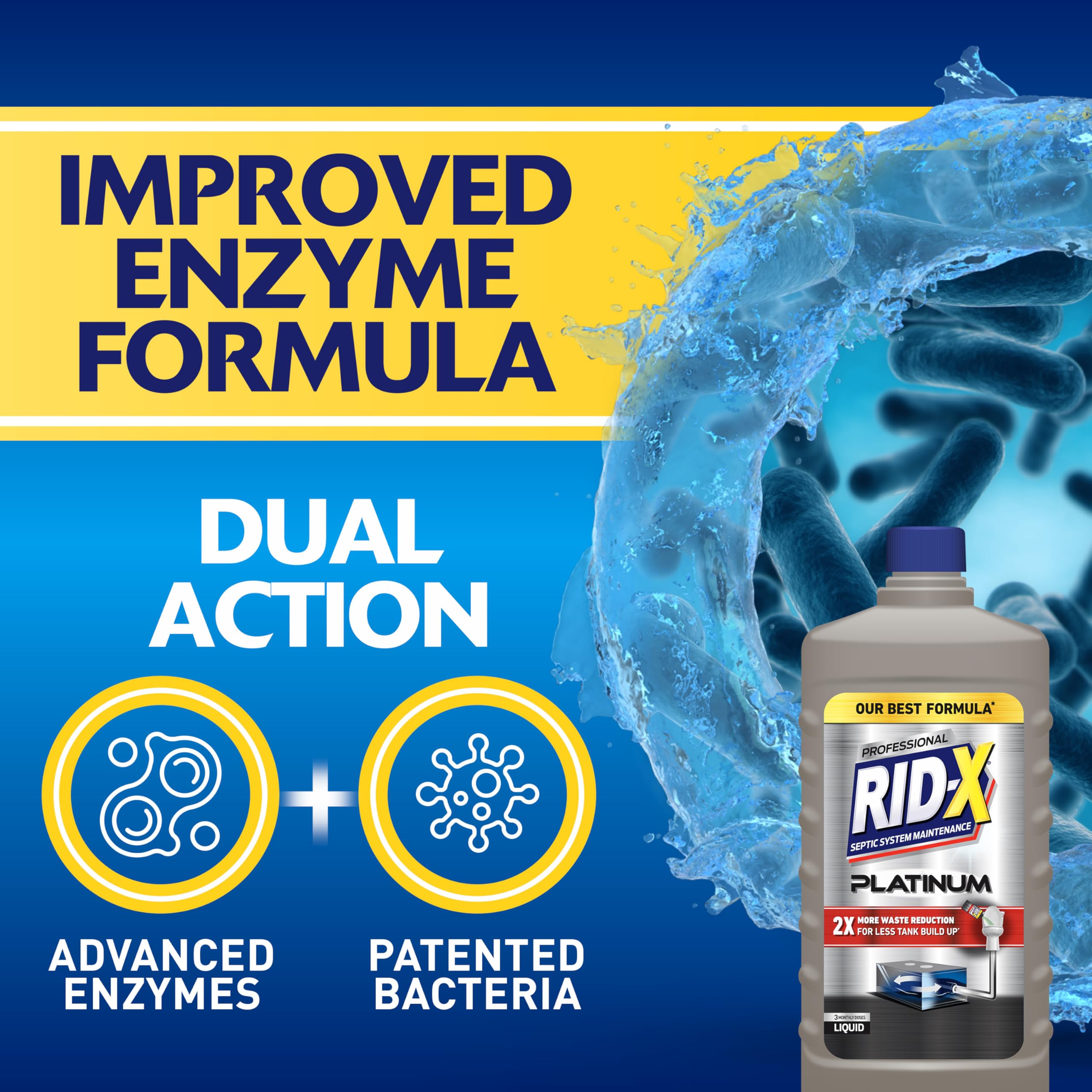 Rid-X Platinum 6-month supply packaging shown for long-term maintenance