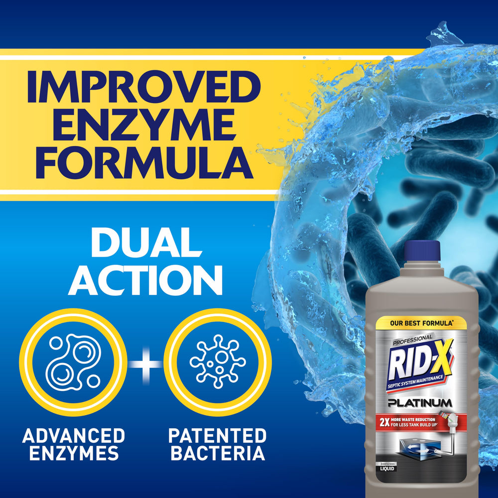 Rid-X Platinum 6-month supply packaging shown for long-term maintenance