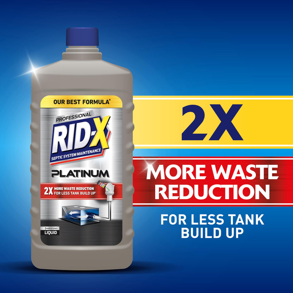 Rid-X Platinum works safely with all septic systems and plumbing