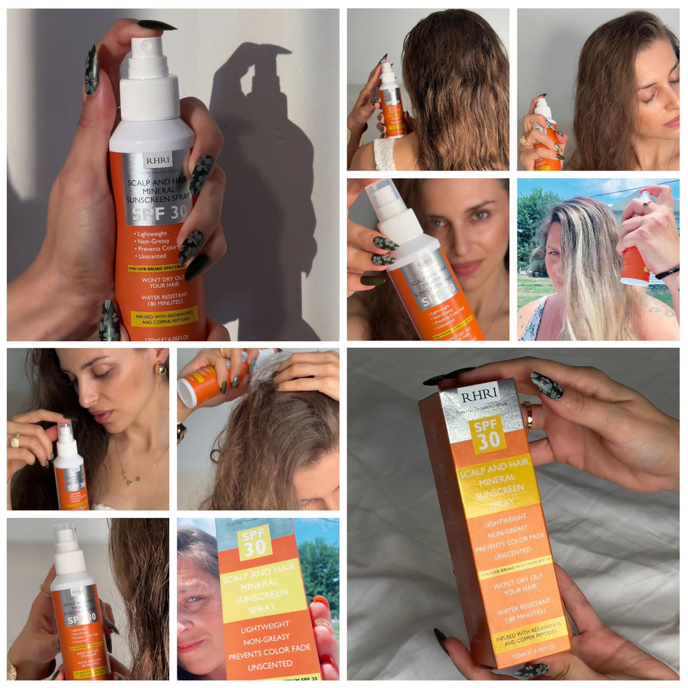 Rida Hair Research Institute compact 4 oz bottle for daily sun protection.
