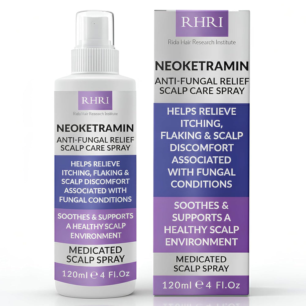 Rida Neoketramin spray bottle for daily scalp refresh and hydration.