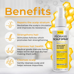 Rida Psoriasis Scalp Spray application demonstrates mess-free daily relief.