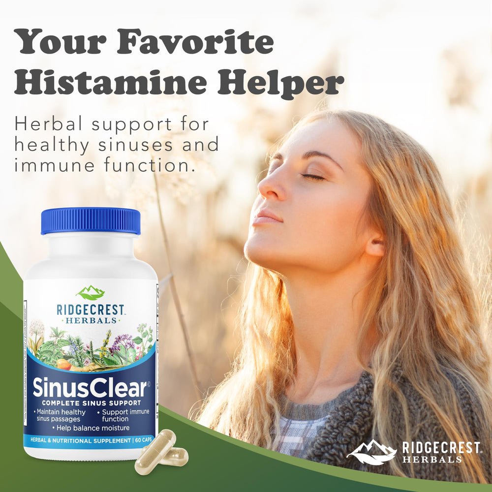 RidgeCrest SinusClear capsules close-up, ready for everyday nasal health.