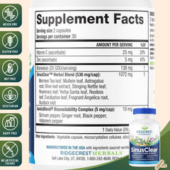 RidgeCrest SinusClear mullein-leaf close-up, highlighting natural botanicals for sinus comfort.