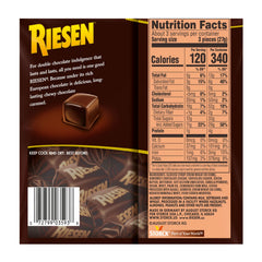 Riesen chewy chocolate caramel bar close-up showcasing rich texture