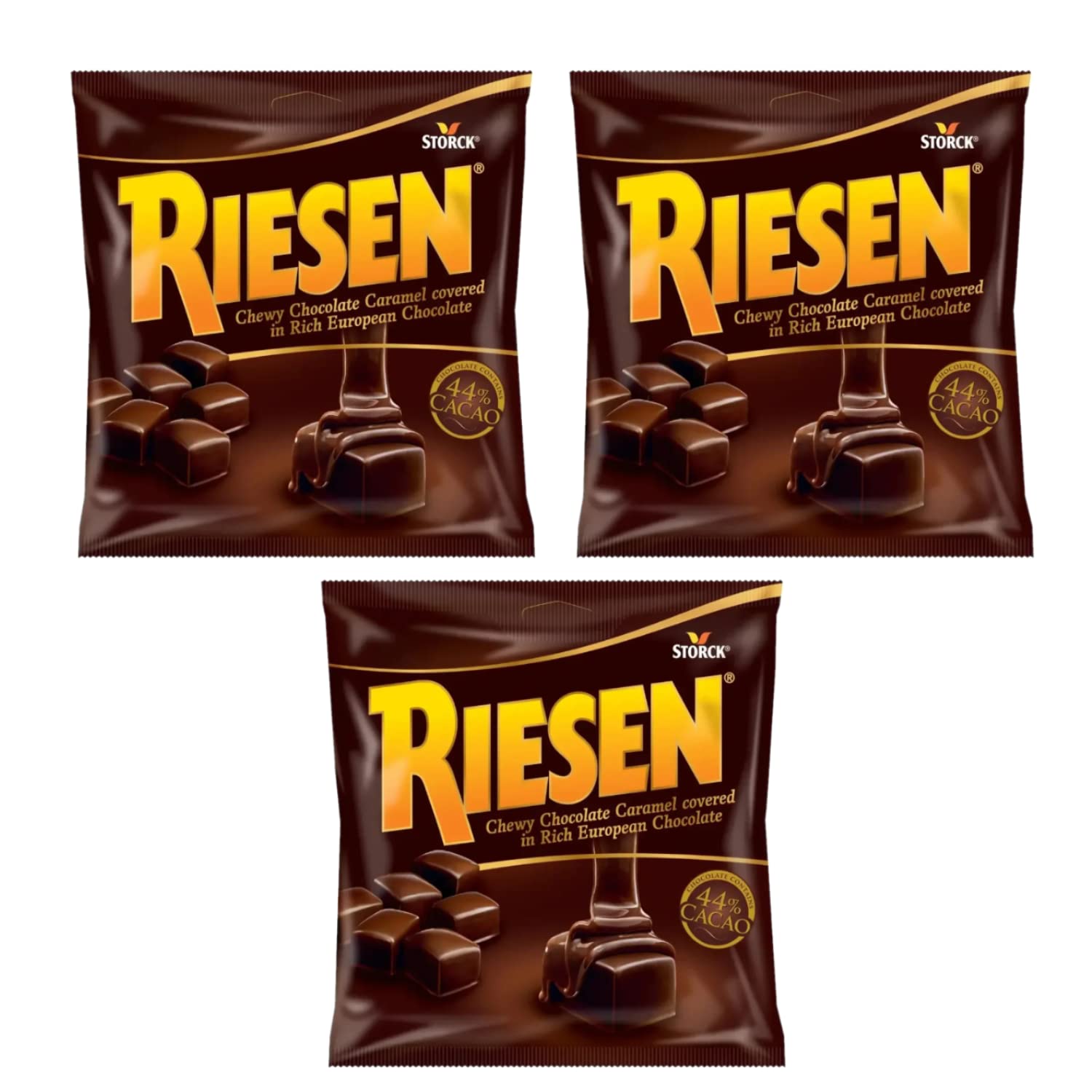 Riesen chewy chocolate caramel pack of three, ideal grab-and-go indulgence