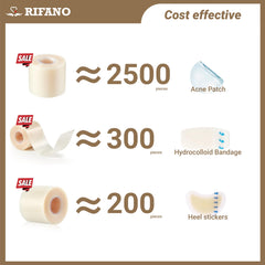 RIFANO hydrocolloid tape on face demonstrates skin-friendly, gentle wear.