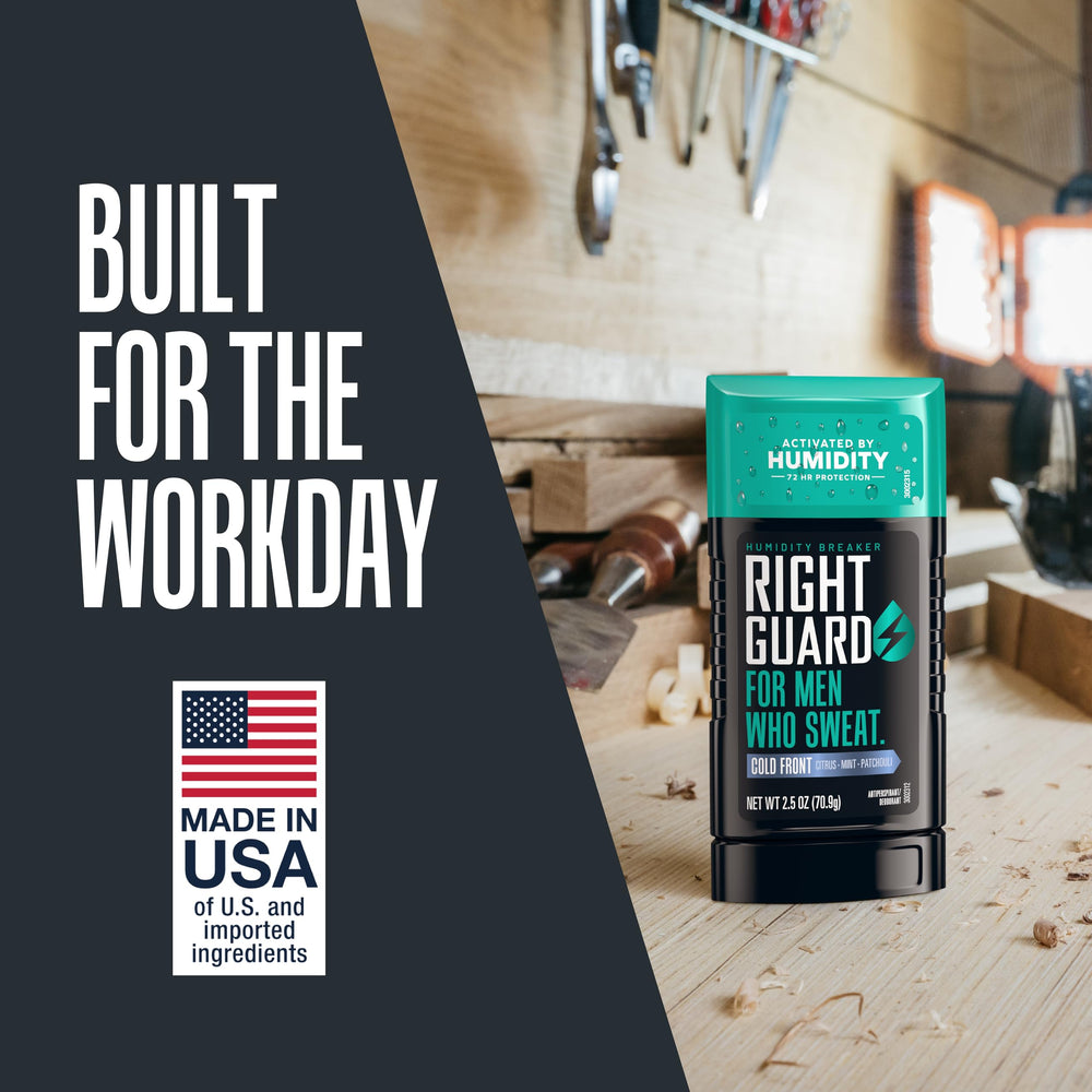 Right Guard 72-hour freshness concept aligned with continuous odor control.