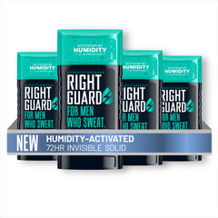 Right Guard Humidity Breaker bottle top view showing easy grip and moisture-activated protection.
