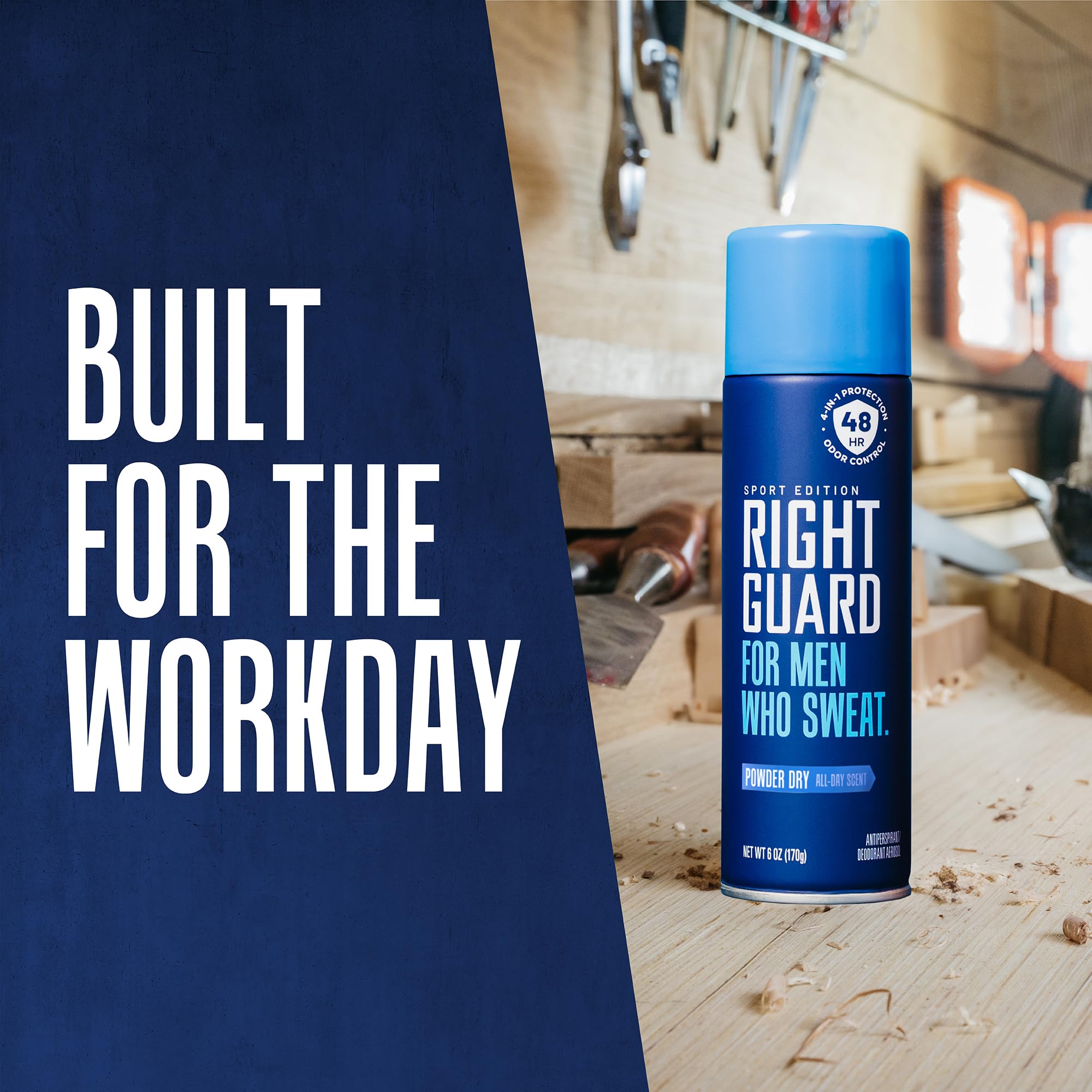 Right Guard Sport 6oz bottle for on-the-go protection.