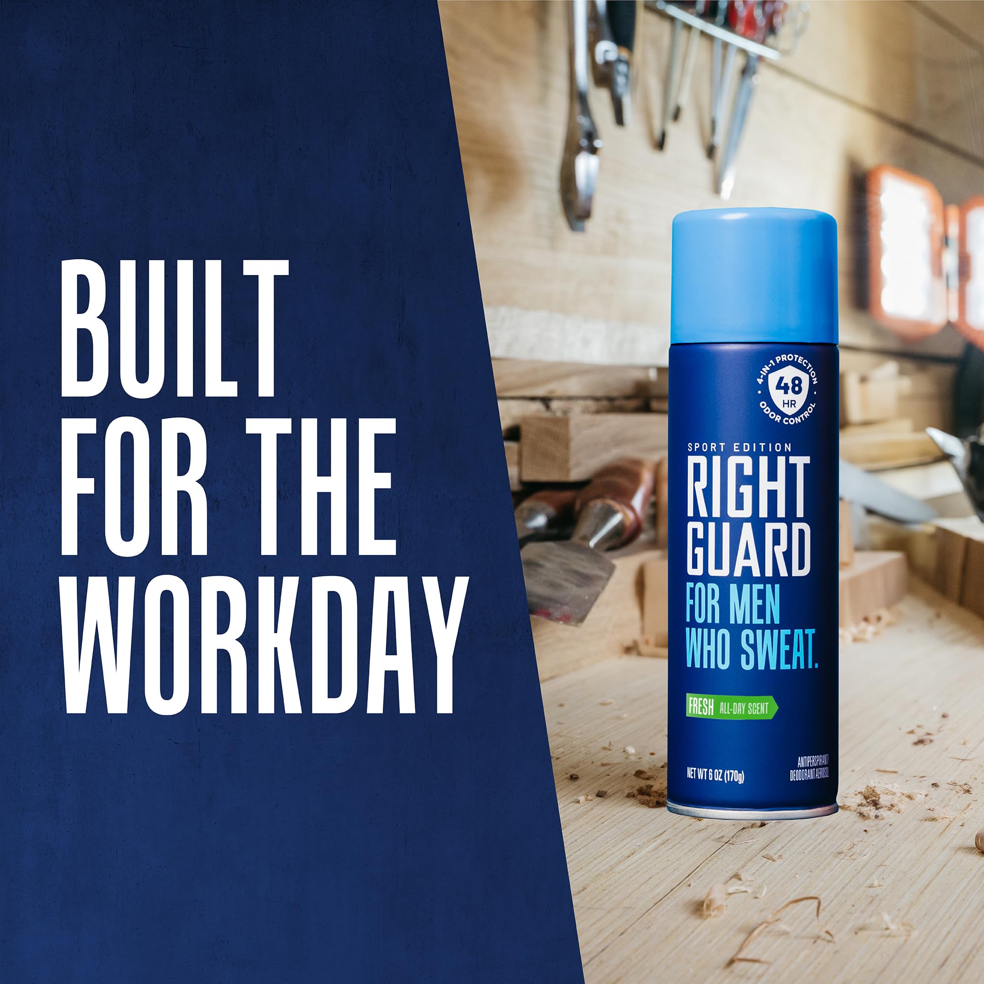 Right Guard Sport Fresh Scent 3-pack packaging for bulk convenience.