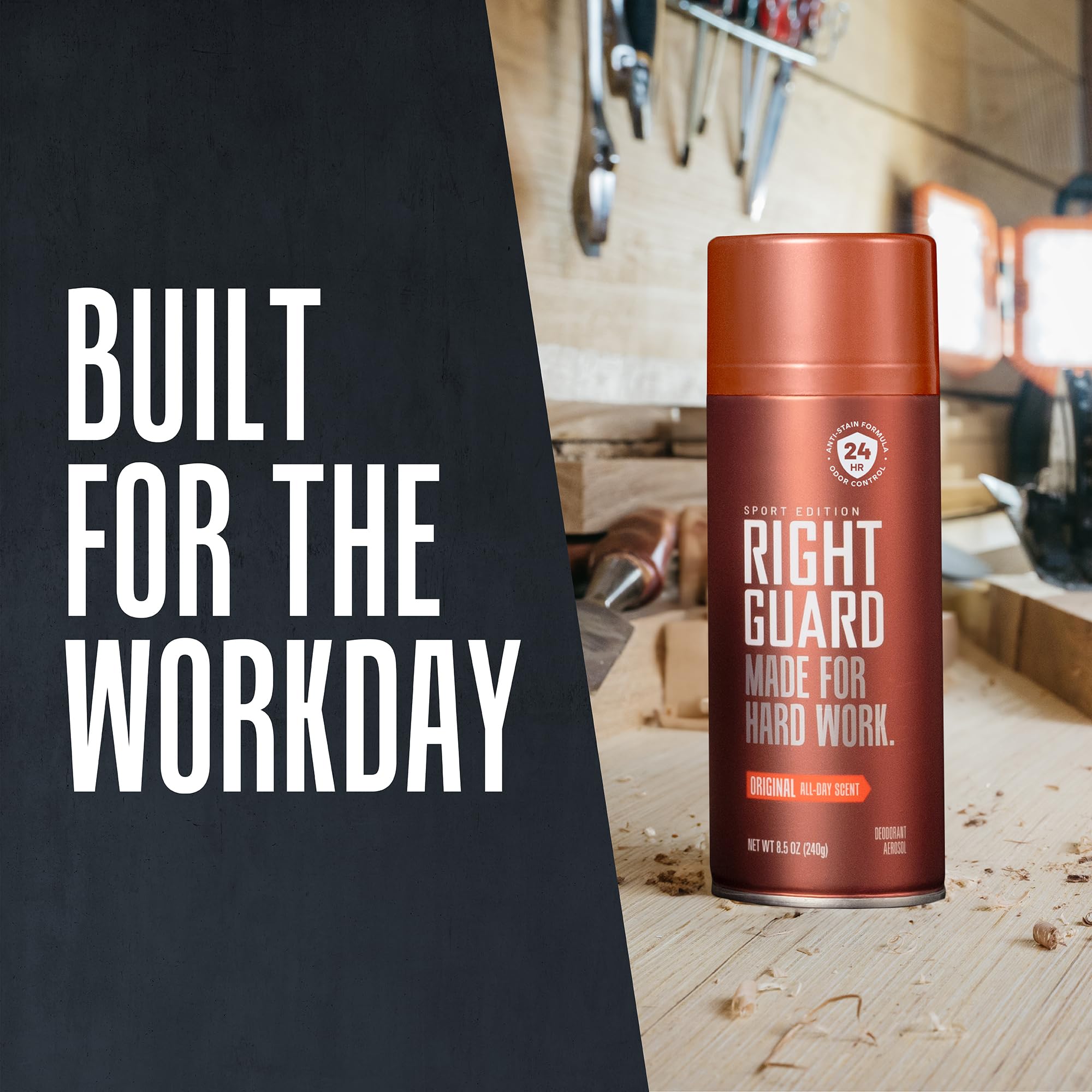Right Guard Sport Original 3-pack box signals long-lasting supply for busy days.