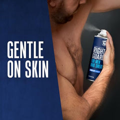 Close-up of spray mist for rapid odor control during workouts using Right Guard.