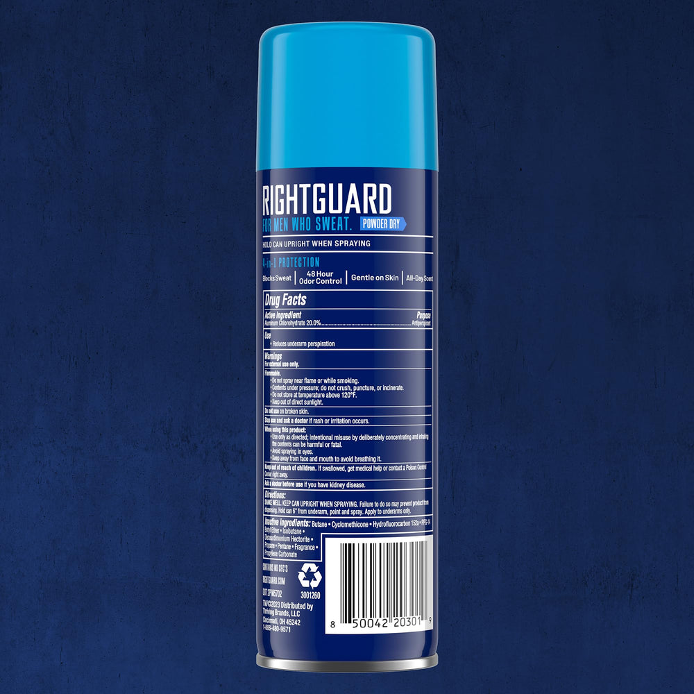 Gym bag-ready Right Guard Sport Powder Dry Scent keeps you fresh post-workout.