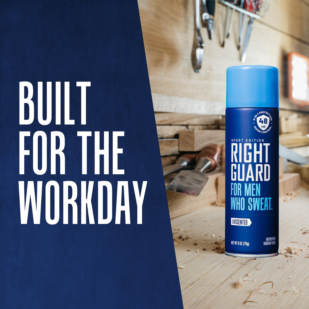 Made in USA packaging note for Right Guard Sport Unscented spray