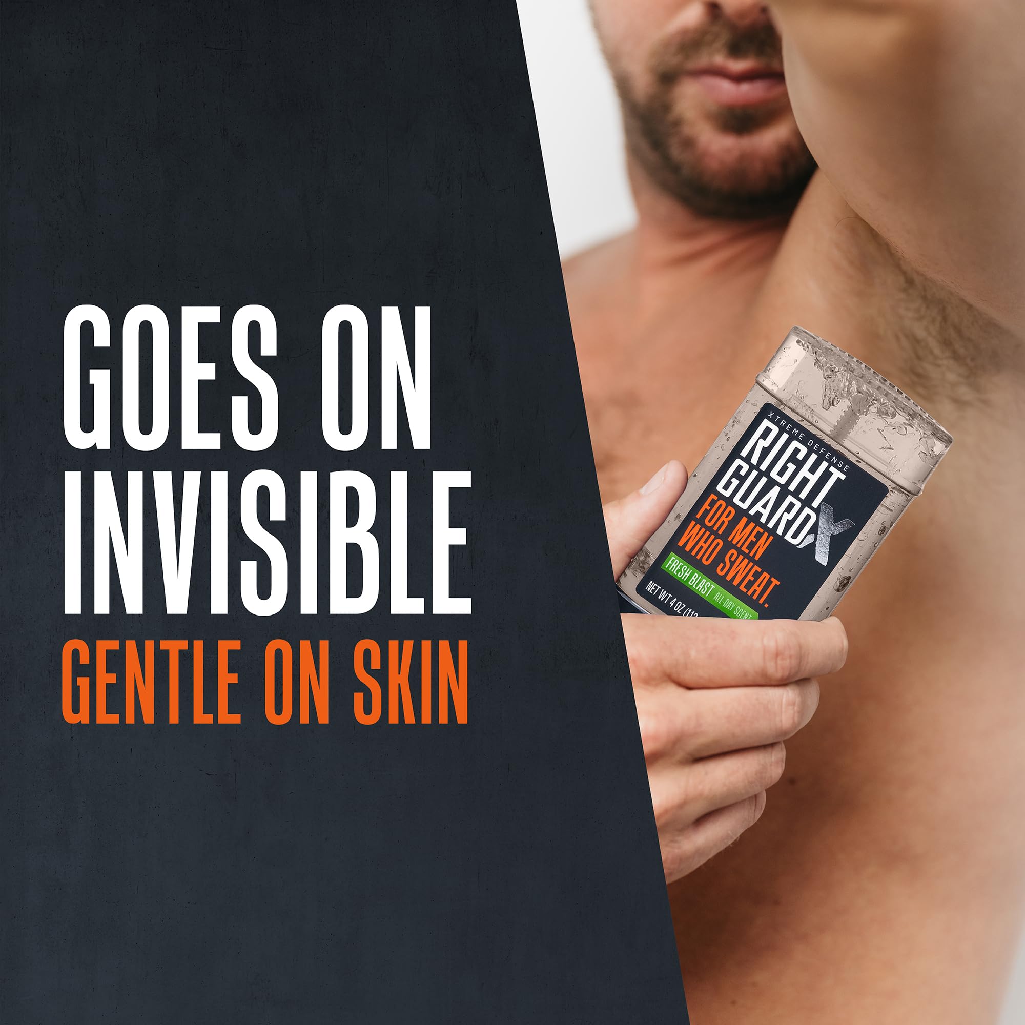 Right Guard Xtreme Defense Gel Fresh Blast application on skin for a smooth feel.